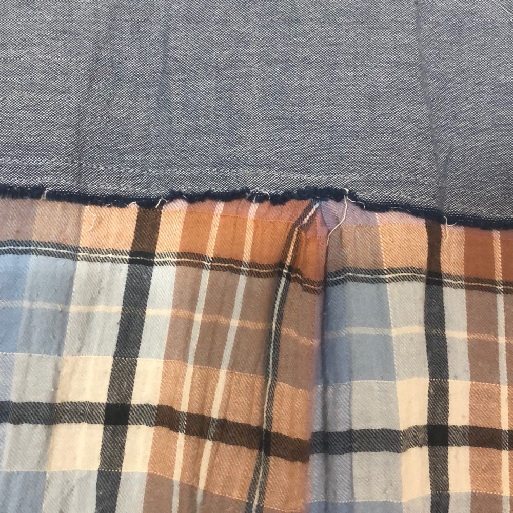We the Free blue and rust colored plaid flannel - Picture 7 of 7